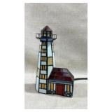 charming Tiffany-style stained glass lighthouse