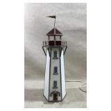 charming Tiffany-style stained glass lighthouse