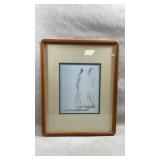 Vtg wooden framed rc Gorman print