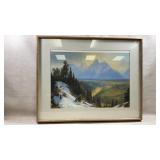 framed landscape print of the Grand Teton