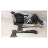 Tools: Axes, Drill, and Craftsman Planer