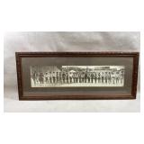 framed panoramic black-and-white photograph