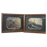 (2) Thomas Kinkade Prints "Clearing Storm" &