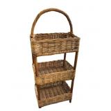 Cane and Rattan Weaved 3 Tier Floor Basket