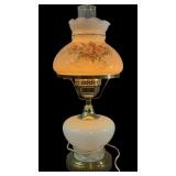 Vintage Milk Glass Small Electric Hurricane Lamp