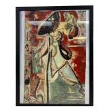 Jackson pollock "The Moon Woman" Framed Print