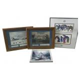 (4) framed prints Thomas kinkade , Virginia Stroud