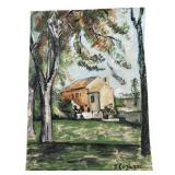 After Paul Cï¿½zanne Farmhouse and Chestnut Trees