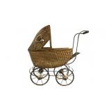 Antique Wicker & Iron Doll Buggie/Pram