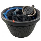 Suncast Resin Wicker Hose Pot With Hose & More