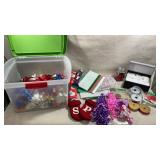 assortment of holiday gift-wrapping and crafting