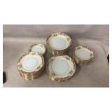 Fine China Plates With Floral and Gold Design