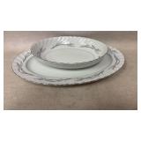 Harmony House Platinum Scroll Serving Bowl and