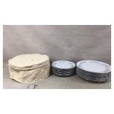 Harmony house platinum scroll fine china