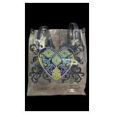 Vtg. Brighton Summer Heart Clear Vinyl Tote