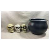 decorative Halloween props featuring three m