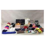 Nail polish, brushes hair ties
