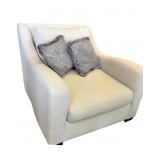Deep Seated Off White Upholstered Sofa