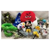 large assortment of various plush toys and