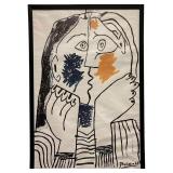 PABLO PICASSO 'THE KISS' PRINT ON CANVAS