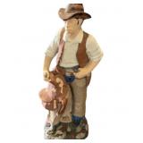 36 inch Stationary Cowboy Yard Statue made of