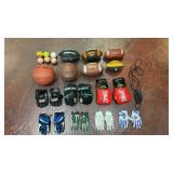 diverse collection of sports gear, including