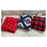 3 holiday theme throw blankets