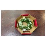 Vtg artificial green boxwood Christmas wreath