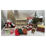 large collection of Christmas-themed decorative
