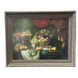 EDWARD LADELL STILL LIFE FRUITS OIL ON CANVAS