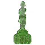 CAMBRIDGE 'DRAPED LADY' ART DECO URANIUM GLASS