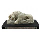 CONTINENTAL CARVED IVORY STATUE LION OF LUCERNE