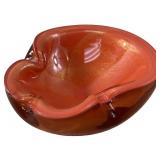 BARBINI MURANO ART GLASS ORANGE ASH TRAY
