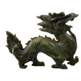 CHINESE HAND CARVED GREEN JADE DRAGON
