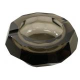 SMOKED CRYSTAL OCTAGONAL ASH TRAY