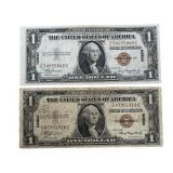 (2) 1935A SILVER CERTIFICATE HAWAII EMERGENCY NOTE