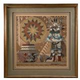 LARGE JAMES M. CAMBRIDGE NAVAJO SAND PAINTING