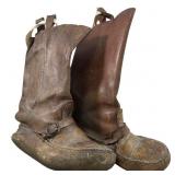 PAIR OF ANTIQUE LEATHER HUNTING BOOTS