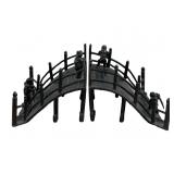 SIGNED JAPANESE BRONZE ARCHED GARDEN BRIDGE