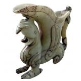 Large antique Chinese carved jade libation cup
