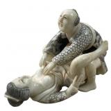 MEIJI PERIOD EROTIC HAND CARVED IVORY NETSUKE