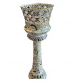 Porcelain Hand Painted Planter with Pedestal