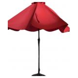 8 Foot Red Umbrella in Stand