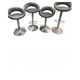 4 contemporary black faux leather adjustable