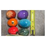 (6) Vintage Italian Alabaster Marble Eggs