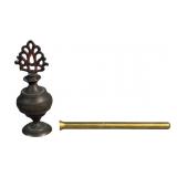 Vintage Brass Kohl Container, Solid Brass Pin