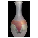 Vintage Simron Israeli Frosted Art Glass Bud Vase