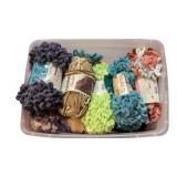 10+ Balls of Yarn in Storage Bin Container,