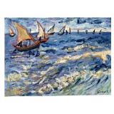 After Vincent Van Gogh Seascape Oil On Paper