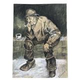 After Vincent van Gogh Fisherman with S